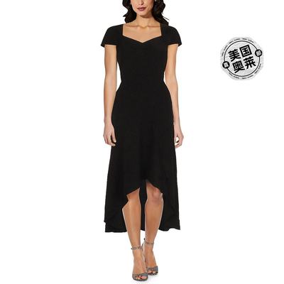 adrianna papell女士 Crepe Sweetheart Neck Midi Dress bla 【