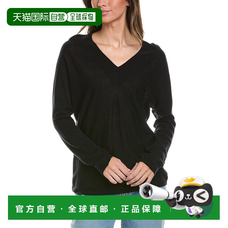 自营Vince双v领套头衫-黑色 美国奥莱直发
