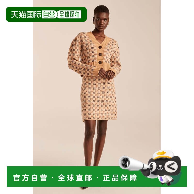自营rebecca taylor迷你裙-蜂蜜棋盘 美国奥莱直发包臀裙