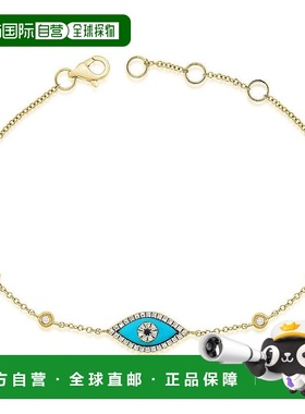 sabrina14k 金 & 钻石邪恶之眼手链 - 黄色 【美国奥莱】直发