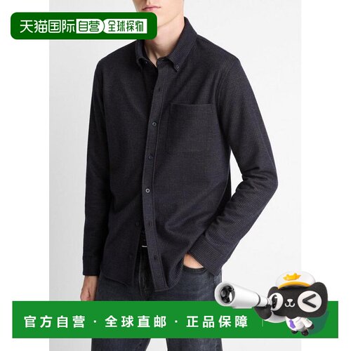自营vinceTattersall格子扣式衬衫-海岸蓝/深碧蓝 美国奥莱直发