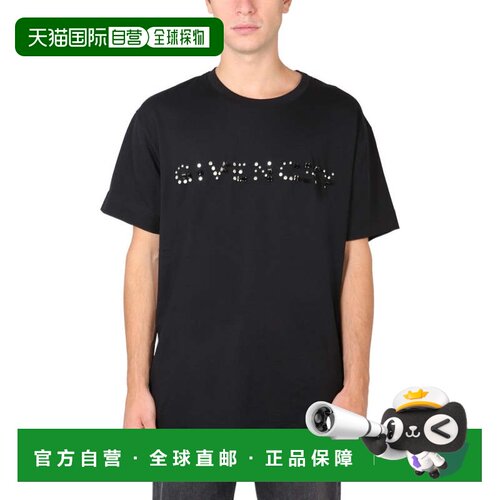 自营givenchy黑色印有醒目标志的t恤-黑色 美国奥莱直发