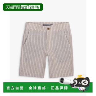 自营Kids Appaman Trouser Shorts Sand Stripe Linen Flat Front
