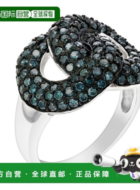 自营 vir jewels 1.65 克拉蓝色钻石戒指 .925 纯银镀铑 - 银 美