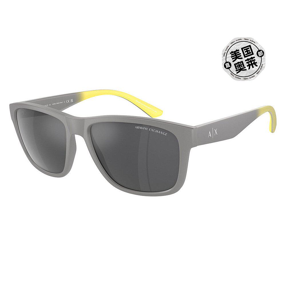 armani exchange 男士 59 毫米哑光灰色太阳镜 - 哑光灰色 【美国