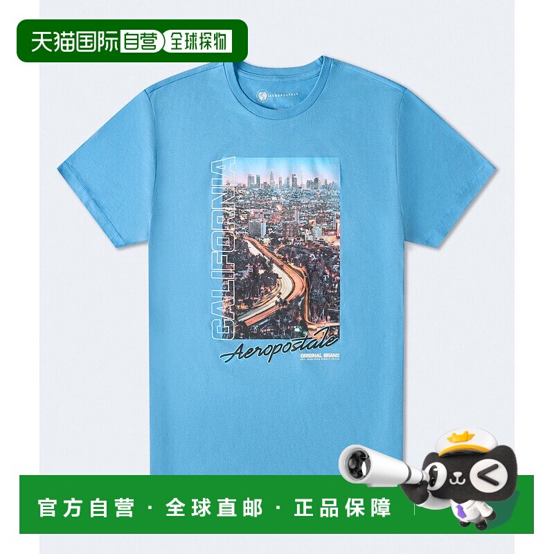 自营Aeropostale Authentic Original Brand Graphic Tee - blue