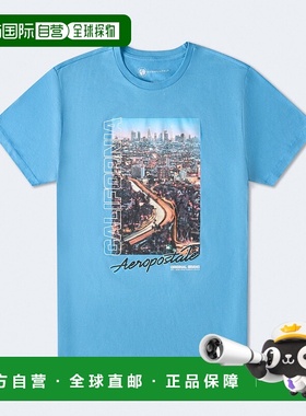 自营Aeropostale Authentic Original Brand Graphic Tee - blue