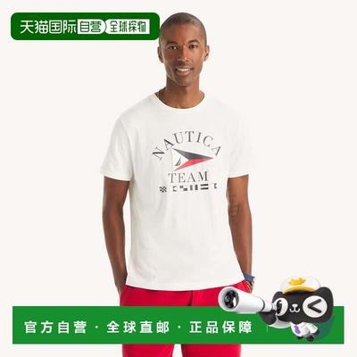 自营Nautica Mens Flag Graphic T-Shirt - bright white 美国奥