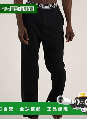 自营 members only男士平纹针织睡裤 Logo Elastic - 黑色 美国奥