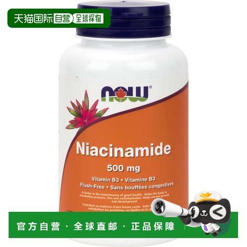 加拿大直邮加拿大版NOW烟酰胺维生素b3小分子胶囊（500毫克-100粒