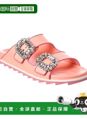 自营 Roger Vivier Viv背带扣滑盖-粉红色 女鞋凉鞋美国直发奥莱