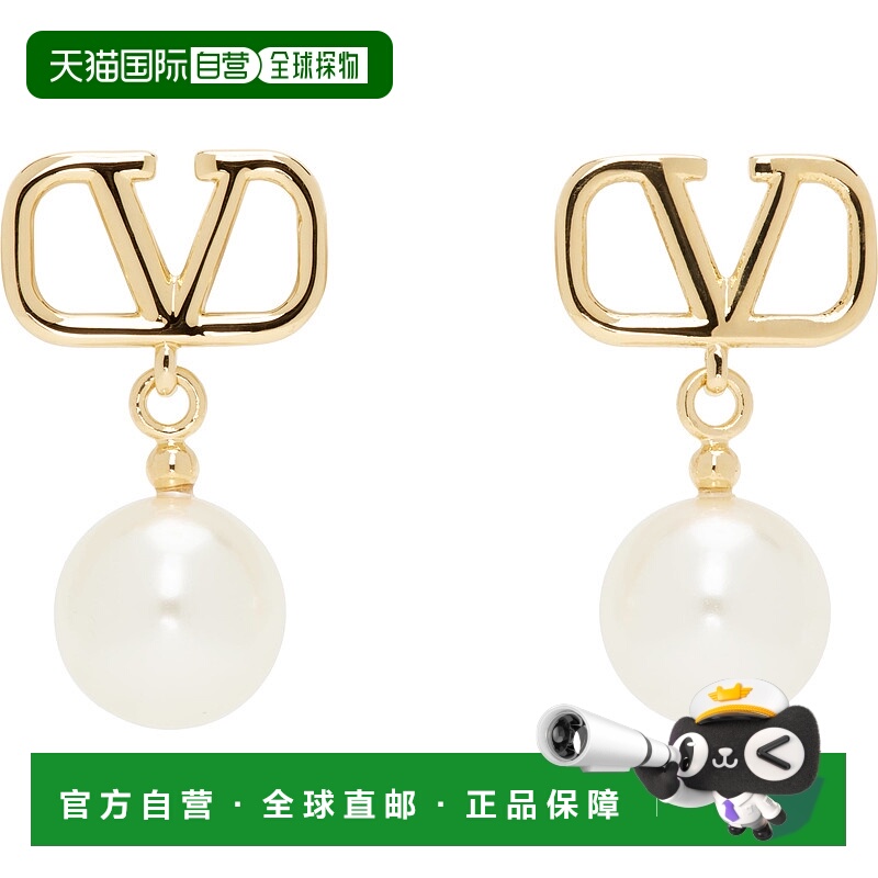 1h可退 香港直邮潮奢 Valentino 华伦天奴 女士 金色 VLogo Signa