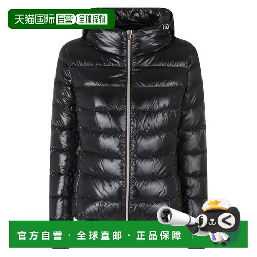 自营herno黑色Giada高领可拆卸连衣帽聚酰胺羽绒服-黑色 美国奥莱