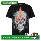 黑色 自营philipp plein圆领t恤风玫瑰骷髅头 美国奥莱直发