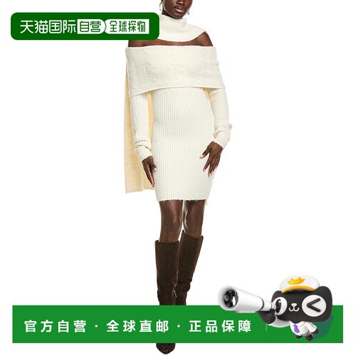 自营Endless Rose Off-Shoulder Wool-Blend Sweaterdress - whit