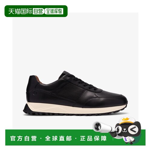 自营 Clarks 男士 复古跑鞋Radwell Tie 黑色真皮休闲运动鞋 2618