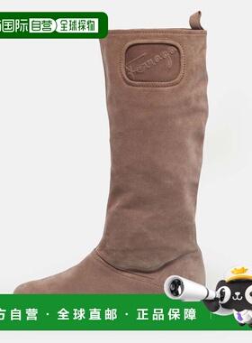 自营Salvatore Ferragamo Dusty Pink Suede My Sweet Calf Lengt