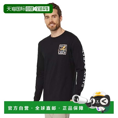 自营Salty Crew墨水Slinger衬衫男士黑色图形长袖圆领DSGL1022-黑