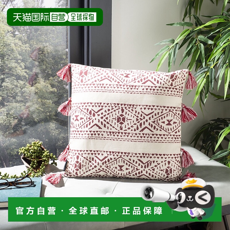 自营 Safavieh Landria 枕头 - 红色/米色 美国奥莱直发