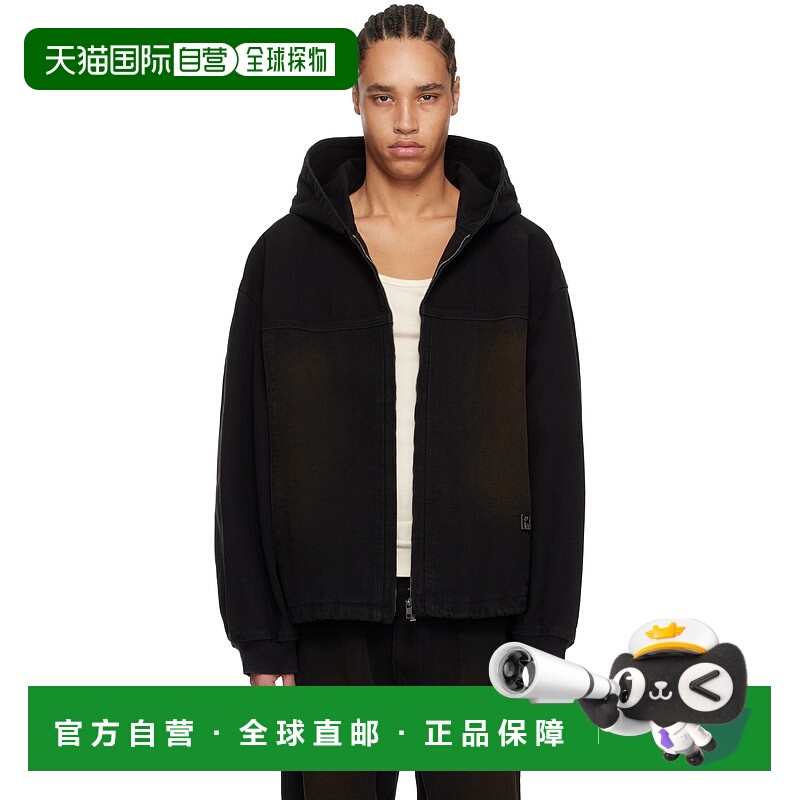 1h可退 香港直邮潮奢 Wooyoungmi 吴阳米 男士 黑色 Hooded Zip-U