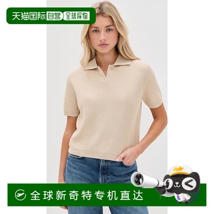 美国直邮 女士 1h可退 vince 针织 Polo衫 短袖