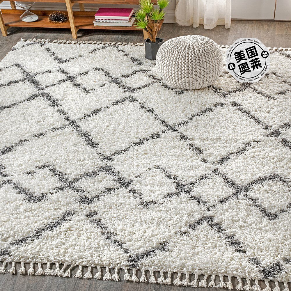 jonathan yMercer Shag Plush Tassel Moroccan Tribal Geometric