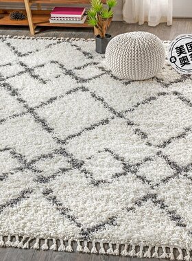 jonathan yMercer Shag Plush Tassel Moroccan Tribal Geometric