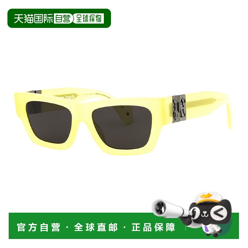 自营Palm Angels Sunglasses Square Full Rim, Yellow Frame And