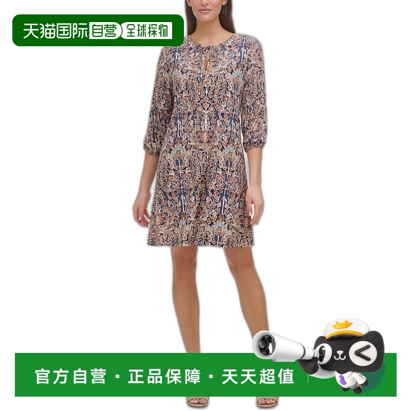 自营tommy hilfiger女式系带短款迷你连衣裙 - 海军蓝多色 【美国