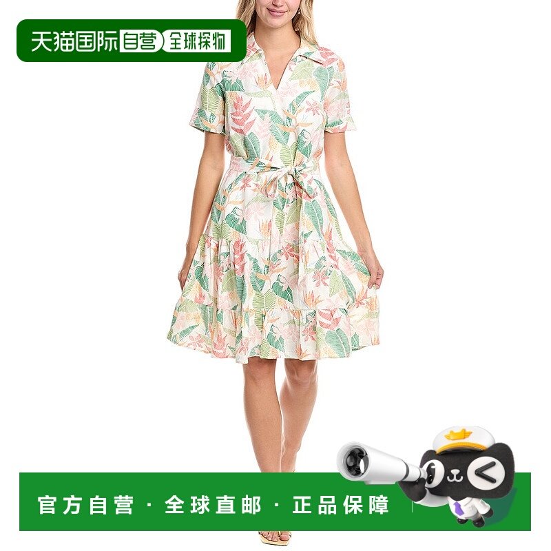 自营 Tori Richard Takes 2 To Mango Devon亚麻混纺衬衫连衣裙-