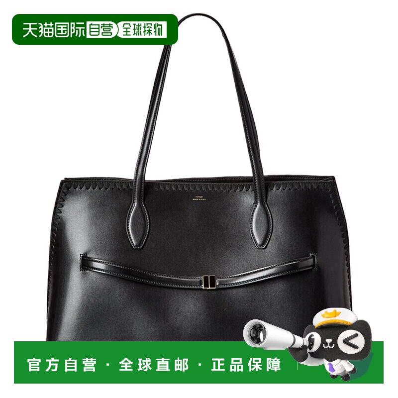 自营TOTEME Lounge Leather TOTE - BLACK 托特包美国直发奥莱