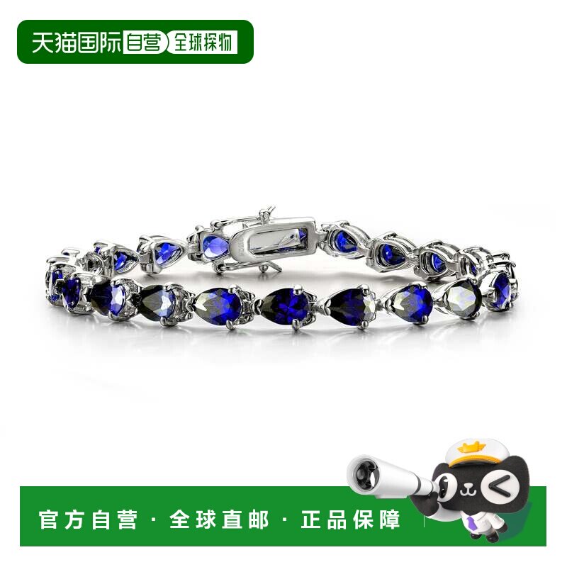 自营GENEVIVE 纯银蓝宝石立方氧化锆网球手链 - 蓝色 美国奥莱直图片