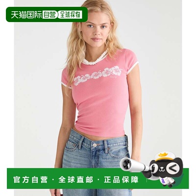 自营Aeropostale Roxy Hibiscus Graphic Baby Tee - dark pink 6