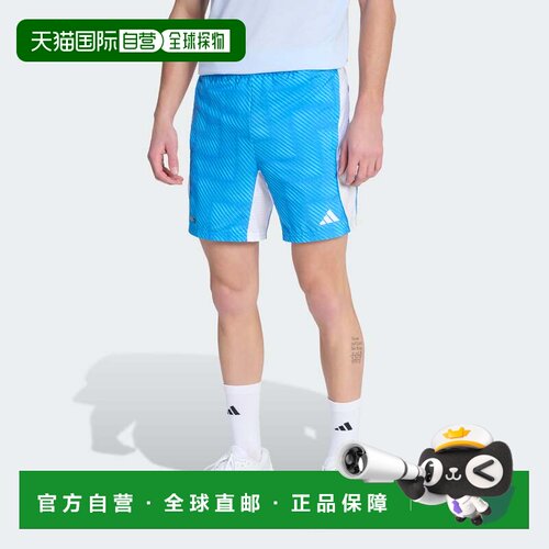 自营adidas阿迪达斯Tech Intensity AOP男士短裤-ray蓝色/白色/黑