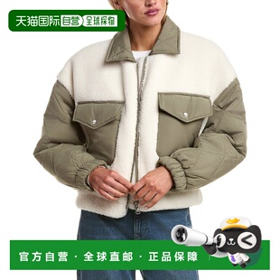 自营LAMARQUE Peyton Mixed Media Bomber Jacket - green 美国奥
