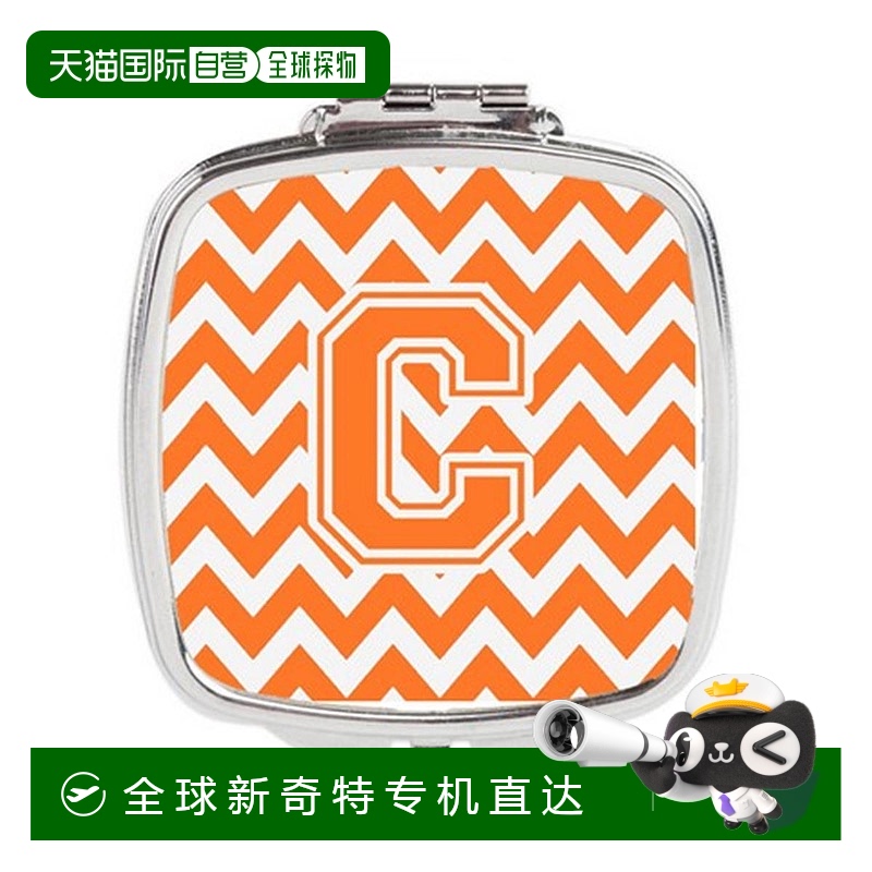 自营Carolines Treasures CJ1046-CSCM 字母 C 雪佛龙橙色和白色