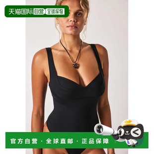 自营Women's Free People Dusk to Dawn Bodysuit Black Sleevele