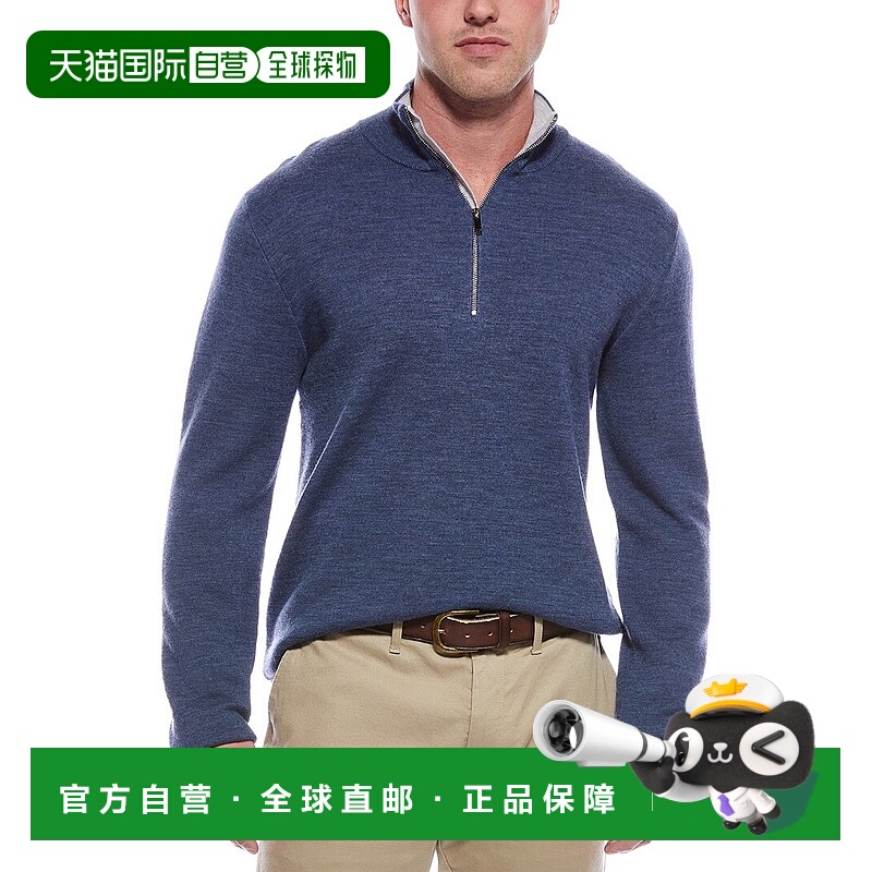 自营Magaschoni Merino Wool-Blend 1/4-Zip Mock Neck Sweater -