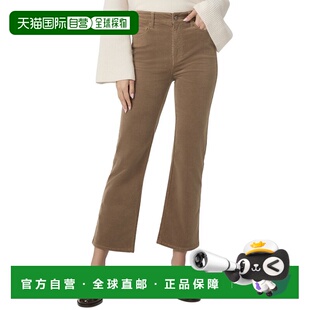 自营PAIGE Courtney Burnt Sugar Crop Flare Jean - brown 美国