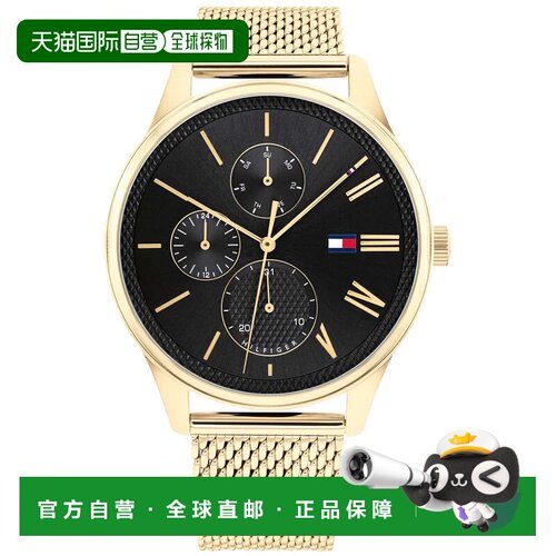 自营Tommy Hilfiger Men's Damon Black Dial Watch - black 美国