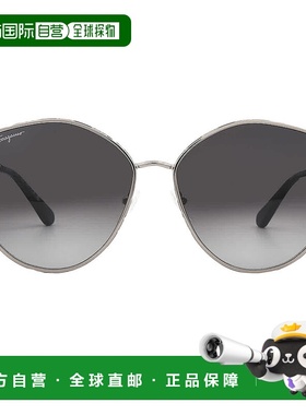 自营Salvatore Ferragamo Grey Gradient Irregular Ladies Sungl