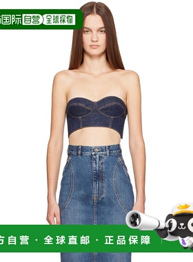 1h可退 香港直邮潮奢 alaia 女士 蓝色 Bustier 上装 AA9L10105T5