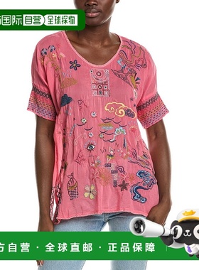 自营 johnny was约翰尼是娜塔莉衬衫-橙色 美国奥莱直发上衣女装