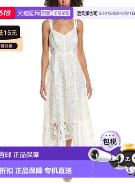 自营marchesa notteMarchesa Night蕾丝中长款连衣裙-白色 美国奥