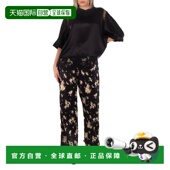 自营 美国奥莱直发博柏利 pat Burberry女士简印花长裤 黑色ip