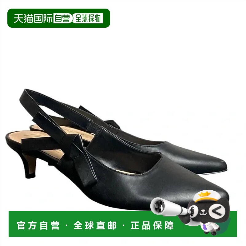 自营nanette lepore女式Rhona吊带猫跟黑色-黑色 美国奥莱直发