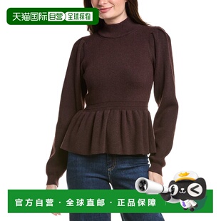 自营English Factory Peplum Waist Wool-Blend Top - brown 美国