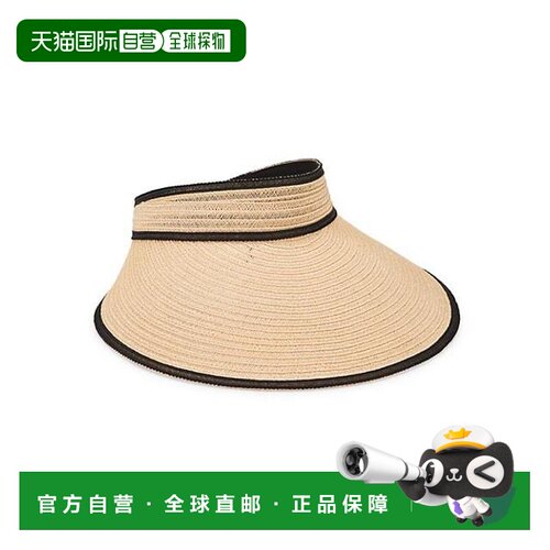 美国直邮eugenia kim 通用 遮阳帽进口帽子可折叠编织帽檐撞色