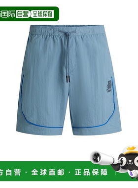 自营 hugo bossHUGO x RB 抽绳短裤，带滚边细节 - 蓝色 美国奥莱