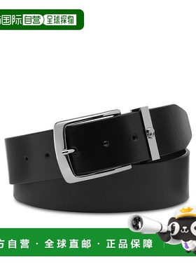 自营philipp pleinLeather Belt Skull - black/nickel 美国奥莱